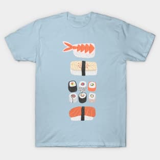 Sushi Roll Maki Nigiri Food Art T-Shirt